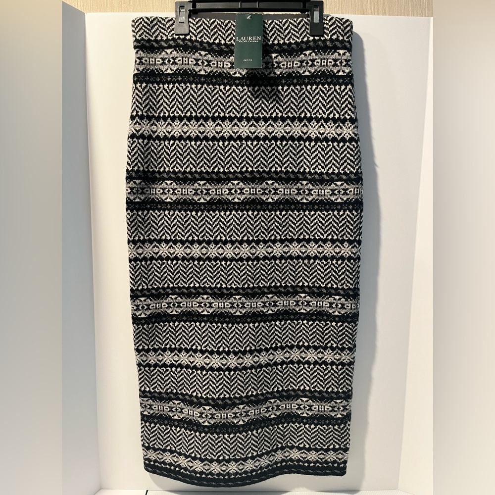 Lauren Ralph Lauren Cashmere Blend Fair Isle Knit Midi Skirt